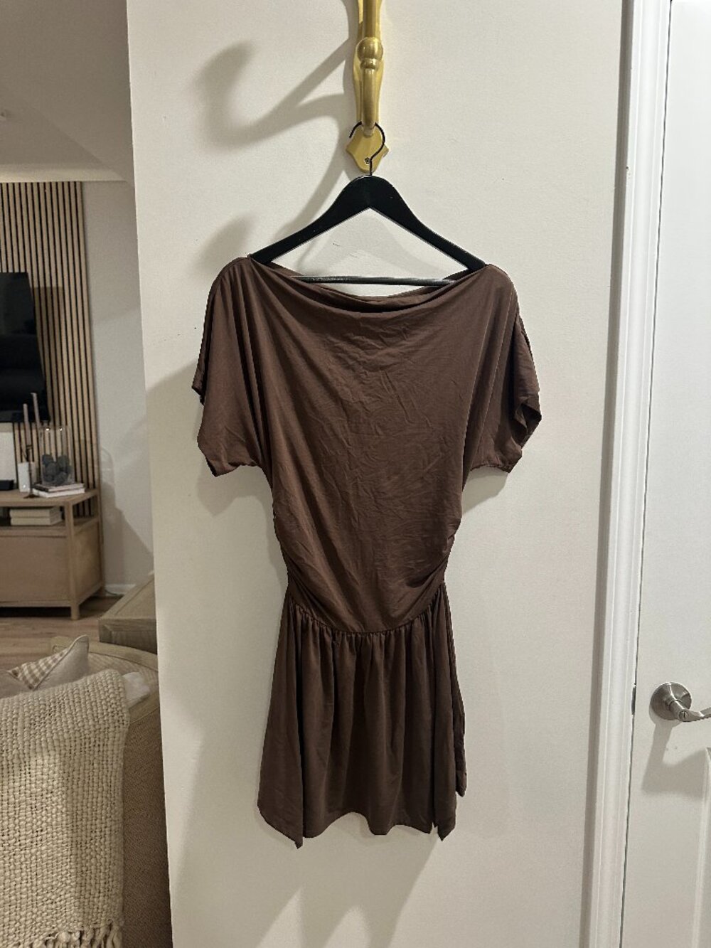 Lisa Says Gah Faye Mini Dress in Chocolate Size Medium - Picture 4 of 11